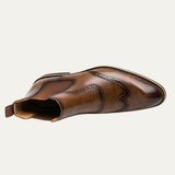 The Gravedona Men’s Leather Brogue Chelsea Dress Boots