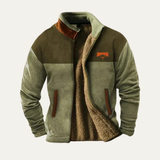 The Maddison Men’s Vintage Warm Sherpa Lined Winter Coat with Patterned Sleeves