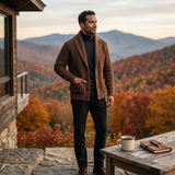 The Aldercrest Men’s Chunky Button-Up Knitted Shawl Collar Cardigan