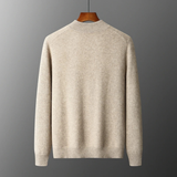 The Maplecrest Men's Merino Mock Neck Cashmere Zip-Up Cardigan