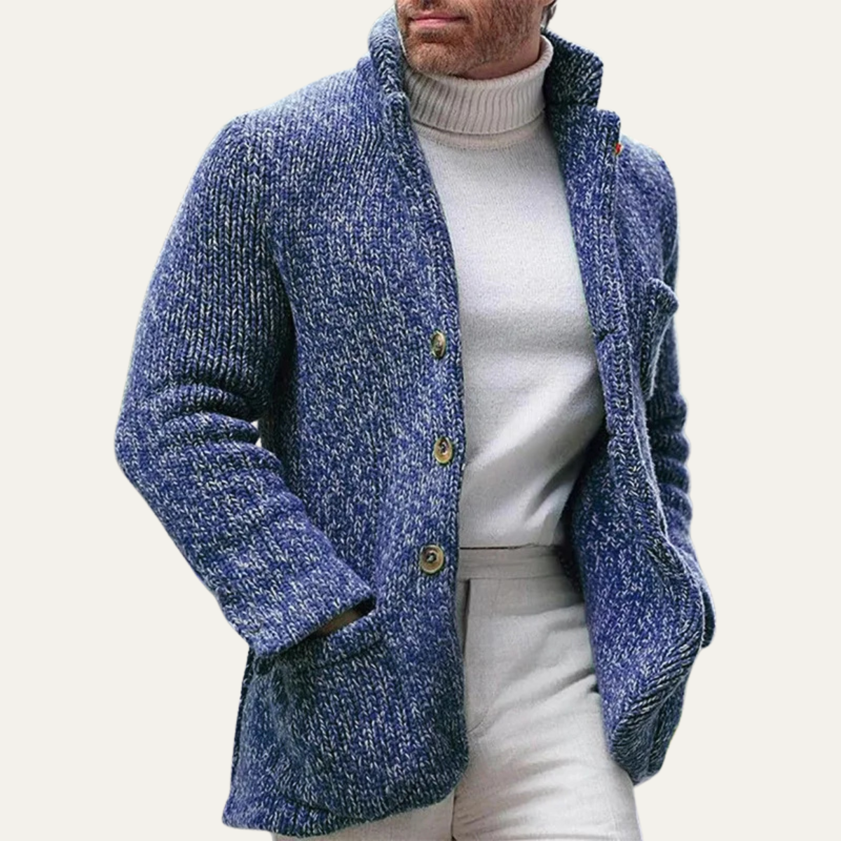 The Pemberton Men's Smart Casual Button-Up Winter Knitted Cardigan
