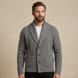 The Aldercrest Men’s Chunky Button-Up Knitted Shawl Collar Cardigan