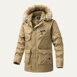 The Sassari Men's Outdoor Hooded Long Down Jacket with Multip Pocket