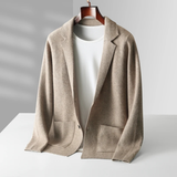 The Huntley Men's Soft Suit Collar Merino Wool Knit Cardigan