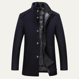 The Aldeburgh Men's Wool Blend Button Up Coat with Warm Lining