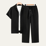 The Dervio Men’s Linen Two Piece Set – Lightweight Button-Up Shirt & Relaxed Trousers