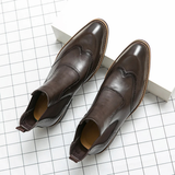 The Gravedona Men’s Leather Brogue Chelsea Dress Boots