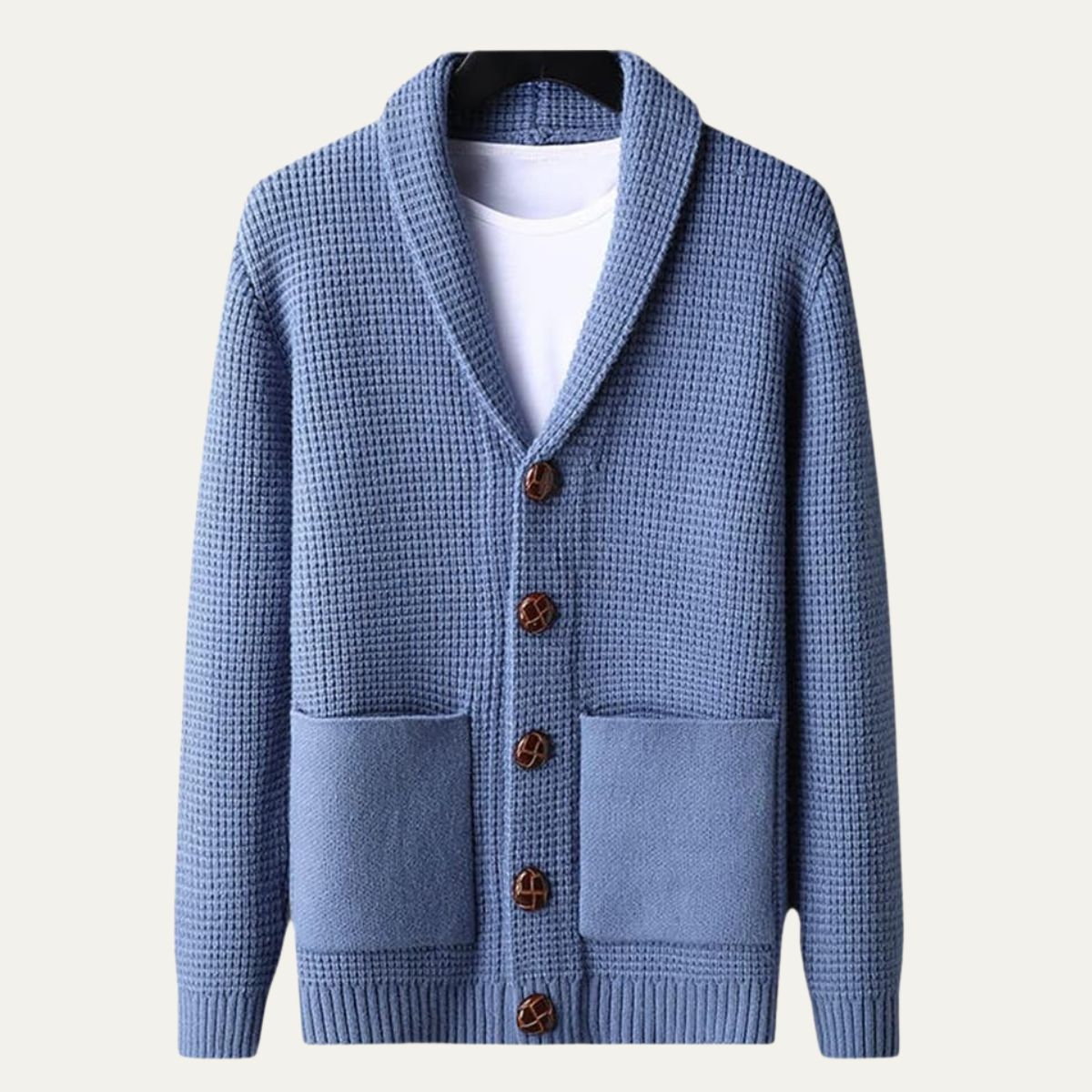 The Agrigento Men’s Button-Up Knitted Shawl Collar Cardigan