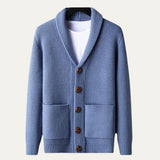 The Agrigento Men’s Button-Up Knitted Shawl Collar Cardigan