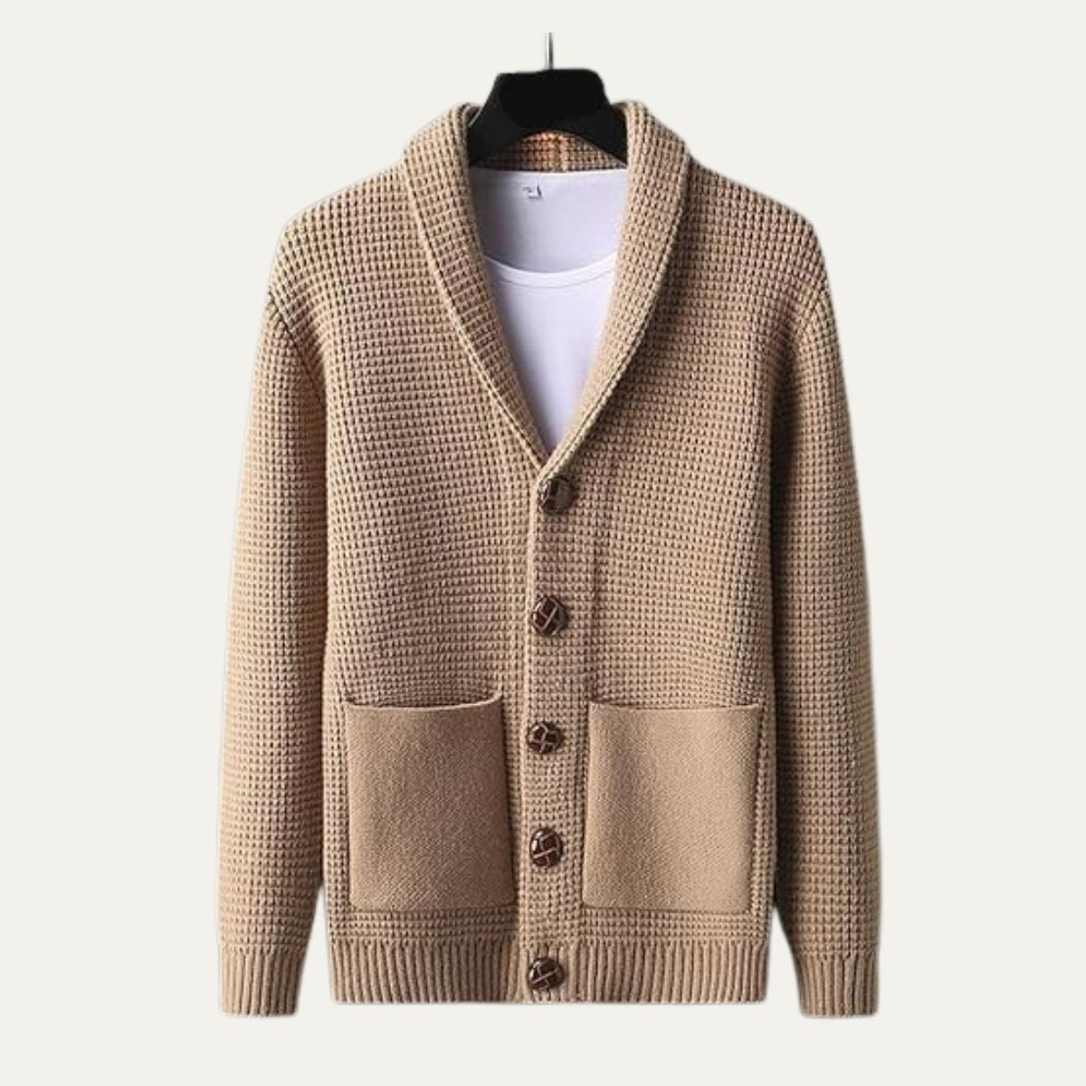 The Agrigento Men’s Button-Up Knitted Shawl Collar Cardigan