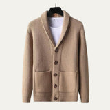 The Agrigento Men’s Button-Up Knitted Shawl Collar Cardigan