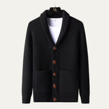The Agrigento Men’s Button-Up Knitted Shawl Collar Cardigan