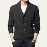 The Agrigento Men’s Button-Up Knitted Shawl Collar Cardigan