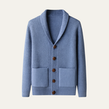 The Parisian Men's Thick Knit Shawl Collar Button-Up Cardigan