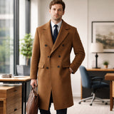 The Ravello Men’s Elegant Long Double Breasted Trench Coat