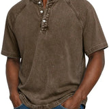 Lucas - Vintage Button-Up T-Shirt for Men