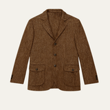 The Dolomiti Men's Tweed Single Breasted Business Blazer Suit - Dark Brown