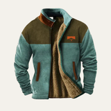 The Maddison Men’s Vintage Warm Sherpa Lined Winter Coat with Patterned Sleeves
