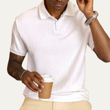 The Ridgebrook Men’s Textured Button-Up Casual Polo Shirt