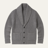 The Aldercrest Men’s Chunky Button-Up Knitted Shawl Collar Cardigan