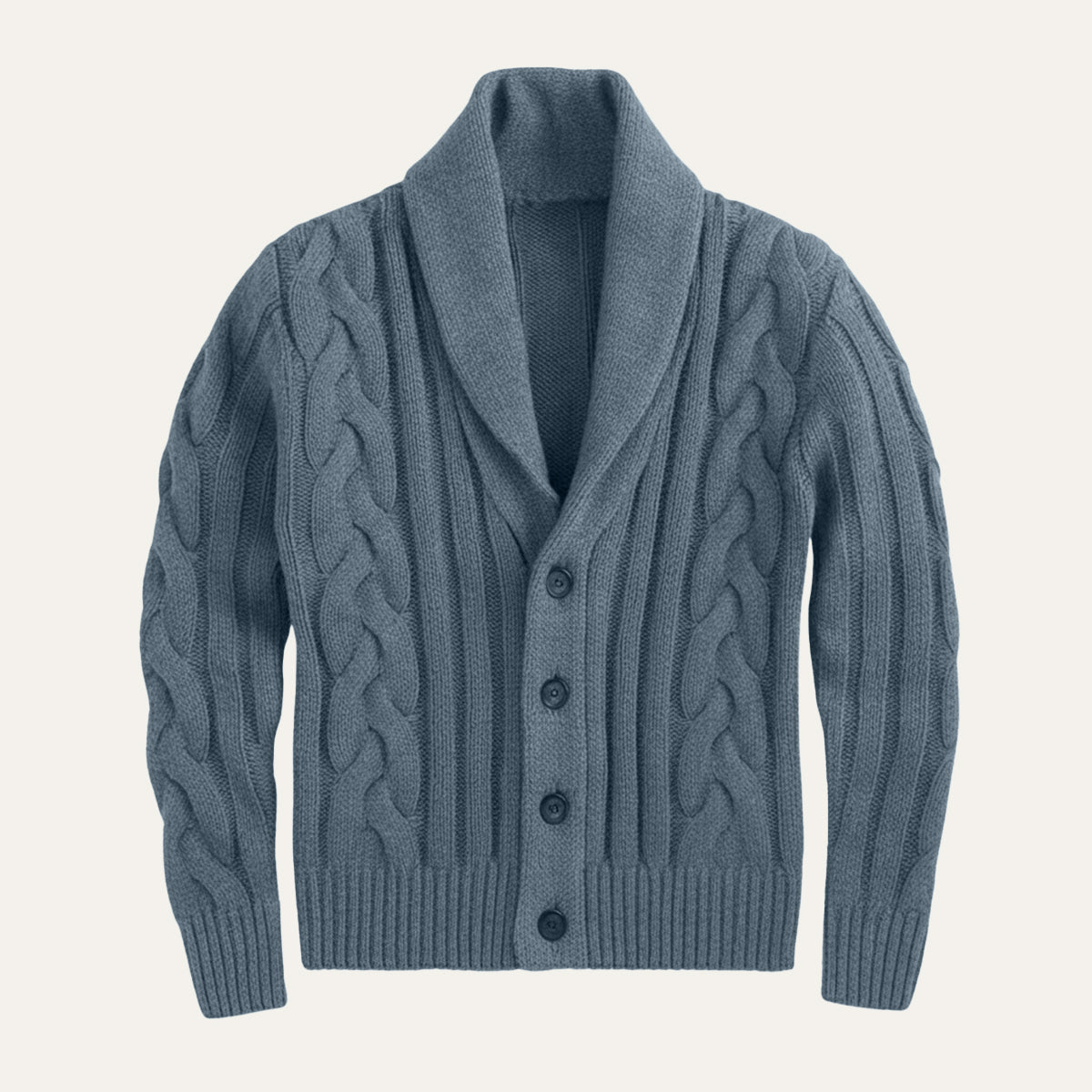 The Florence Men’s Winter Button-Up Cable Knit Shawl Collar Cardigan