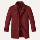 The Windermere Men’s Smart Wool Blend Jacket with Zipper and Button Closure