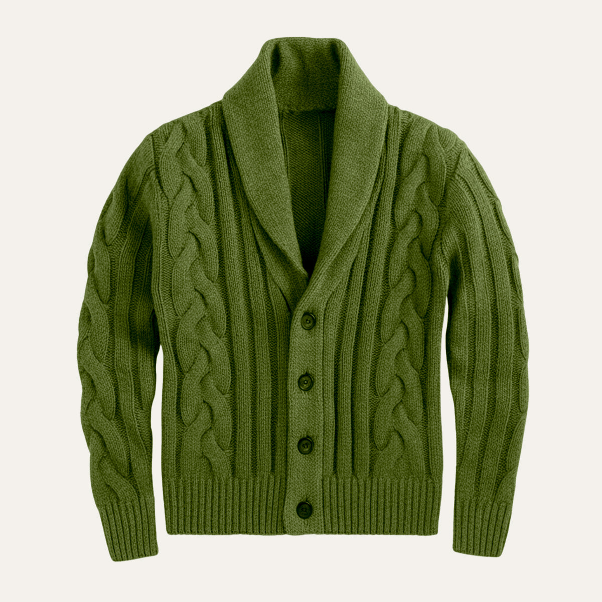 The Florence Men’s Winter Button-Up Cable Knit Shawl Collar Cardigan