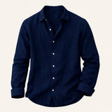 The Buckingham Men’s Casual Relaxed Fit Cotton Linen Shirt