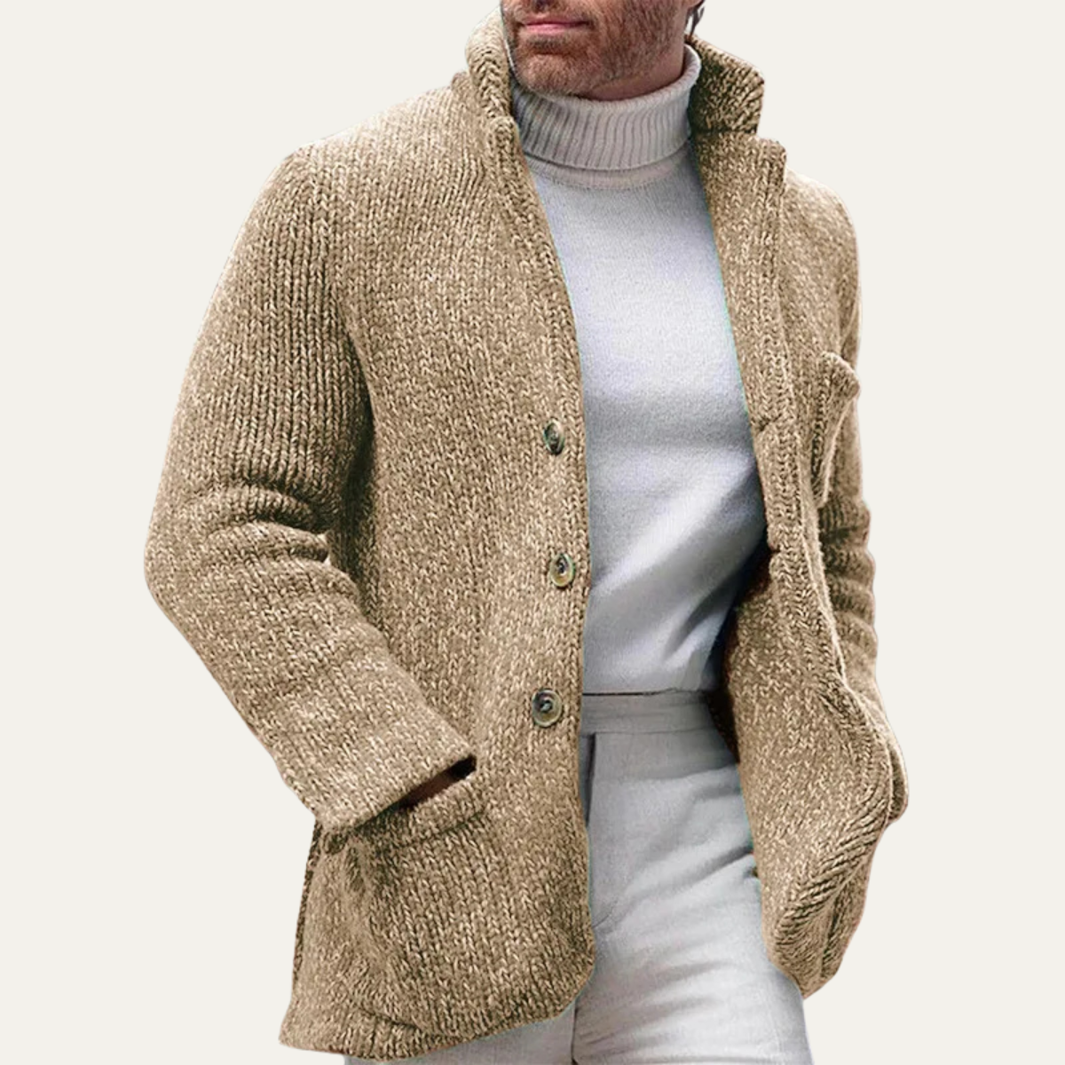 The Pemberton Men's Smart Casual Button-Up Winter Knitted Cardigan