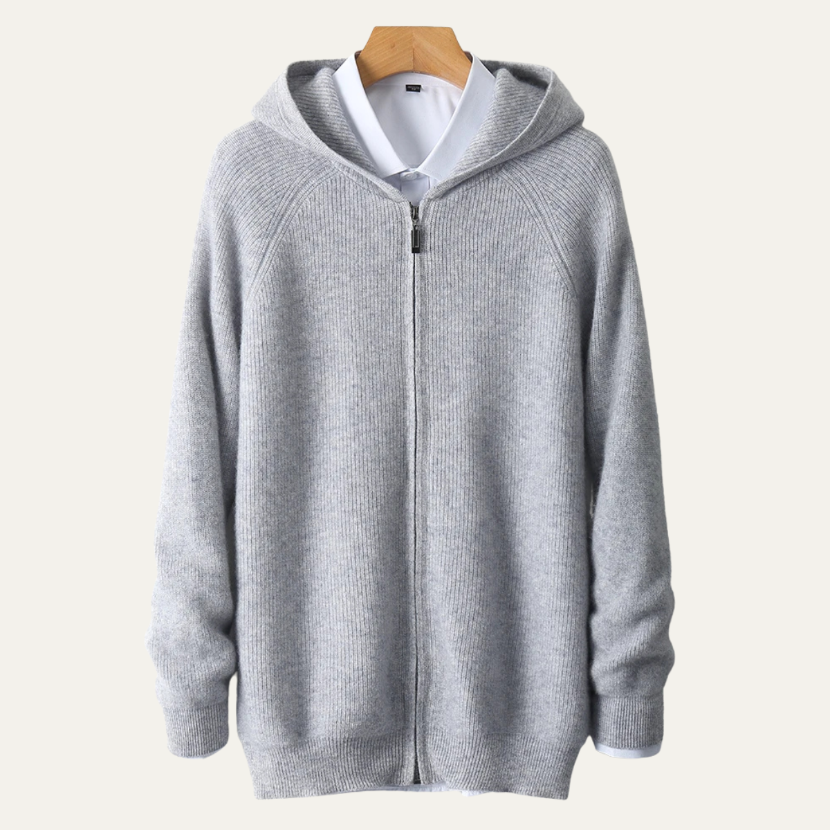 The Pamplona Men’s 100% Merino Wool Hooded Zip Up Cardigan