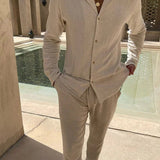 The Lisbon Linen Set – Summer Shirt & Trousers for Men