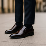 The Sirmione Men’s Patent Leather Loafers – Luxury Slip On Formal Dress Shoe