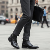 The Franciacorta Men’s Leather Ankle Boots with Side Zip & Non Slip Sole