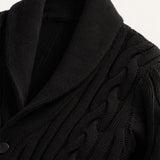 The Florence Men’s Winter Button-Up Cable Knit Shawl Collar Cardigan