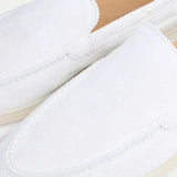 Classic Suède Loafer Pearl White
