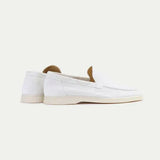 Classic Suède Loafer Pearl White