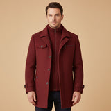 The Windermere Men’s Smart Wool Blend Jacket with Zipper and Button Closure