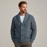 The Florence Men’s Winter Button-Up Cable Knit Shawl Collar Cardigan