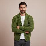 The Florence Men’s Winter Button-Up Cable Knit Shawl Collar Cardigan