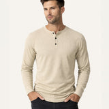 The Pinecrest Creek Men’s Casual Waffle Henley Thermal Shirt