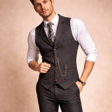 The Wallingford Men's Classic Tweed Suit Gilet