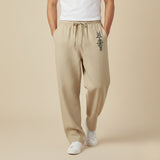 The Maplehill Men’s Casual Relaxed Fit Linen Wide Leg Drawstring Pants