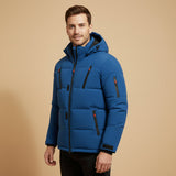 The Brookhaven Men’s Warm Hooded Winter Puffer Coat with Zipper Pockets