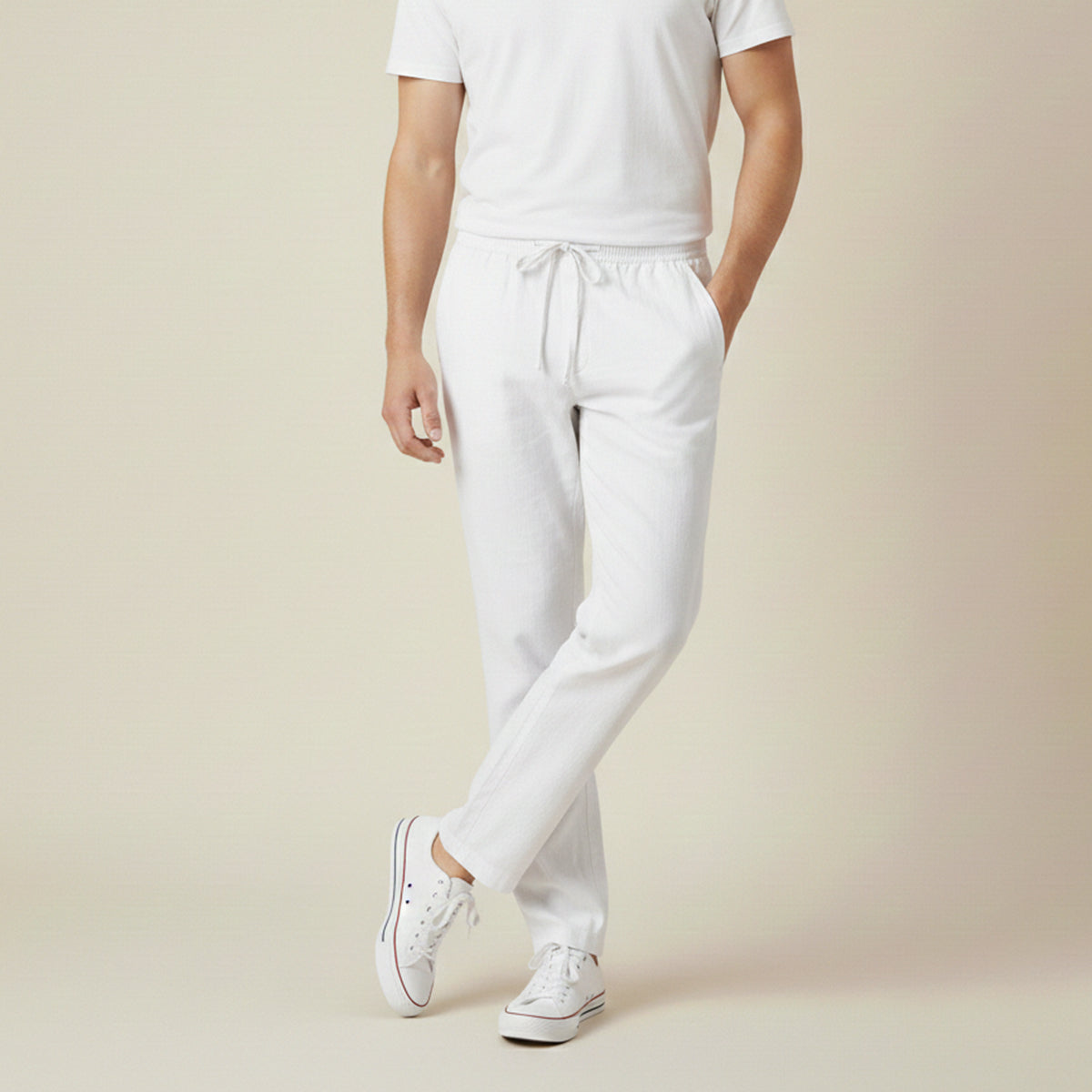 The Meadowgate Men’s Lightweight Breathable Drawstring Cotton Linen Pants